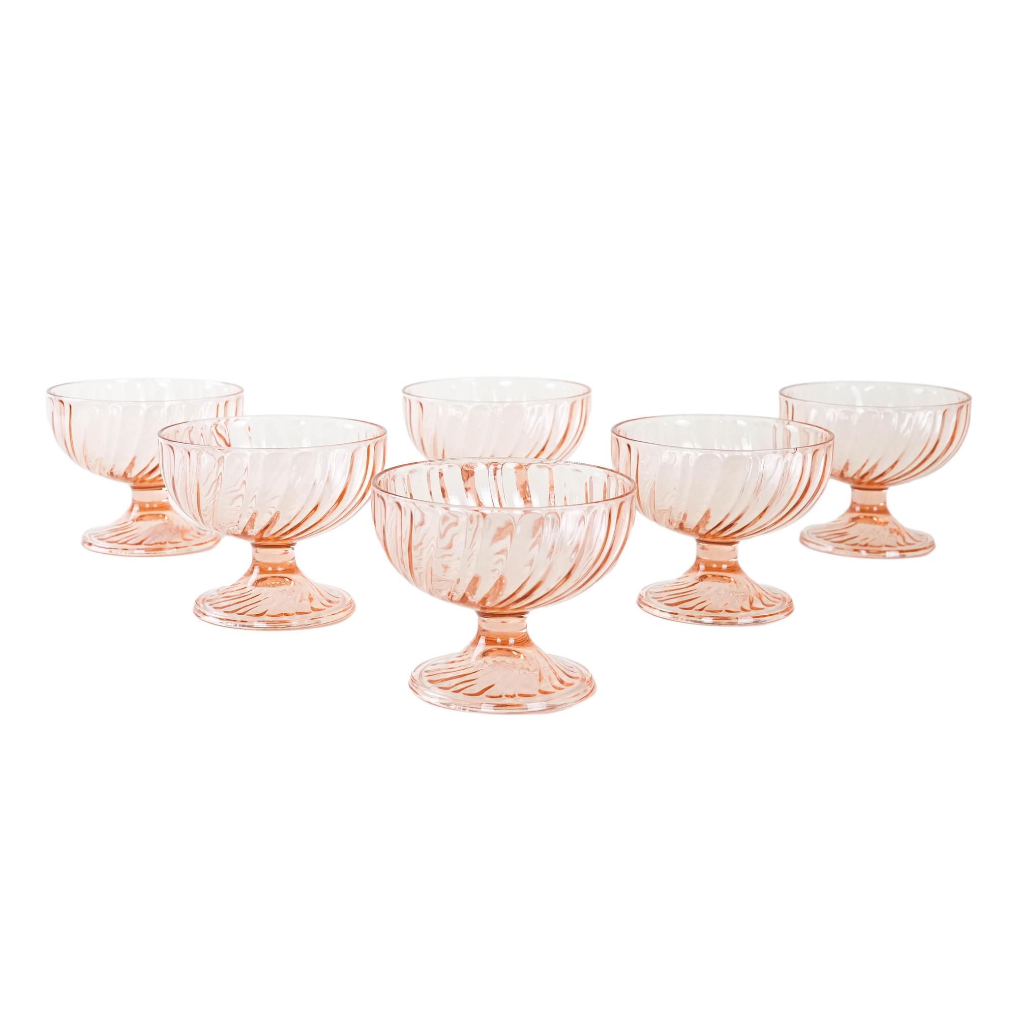 Dessert bowl set Pink 1970s 0