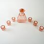 Alcohol service set Glass Pink 1960s 3
