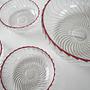 Glass bowls set 5-piece Transparent Red 1970s 4