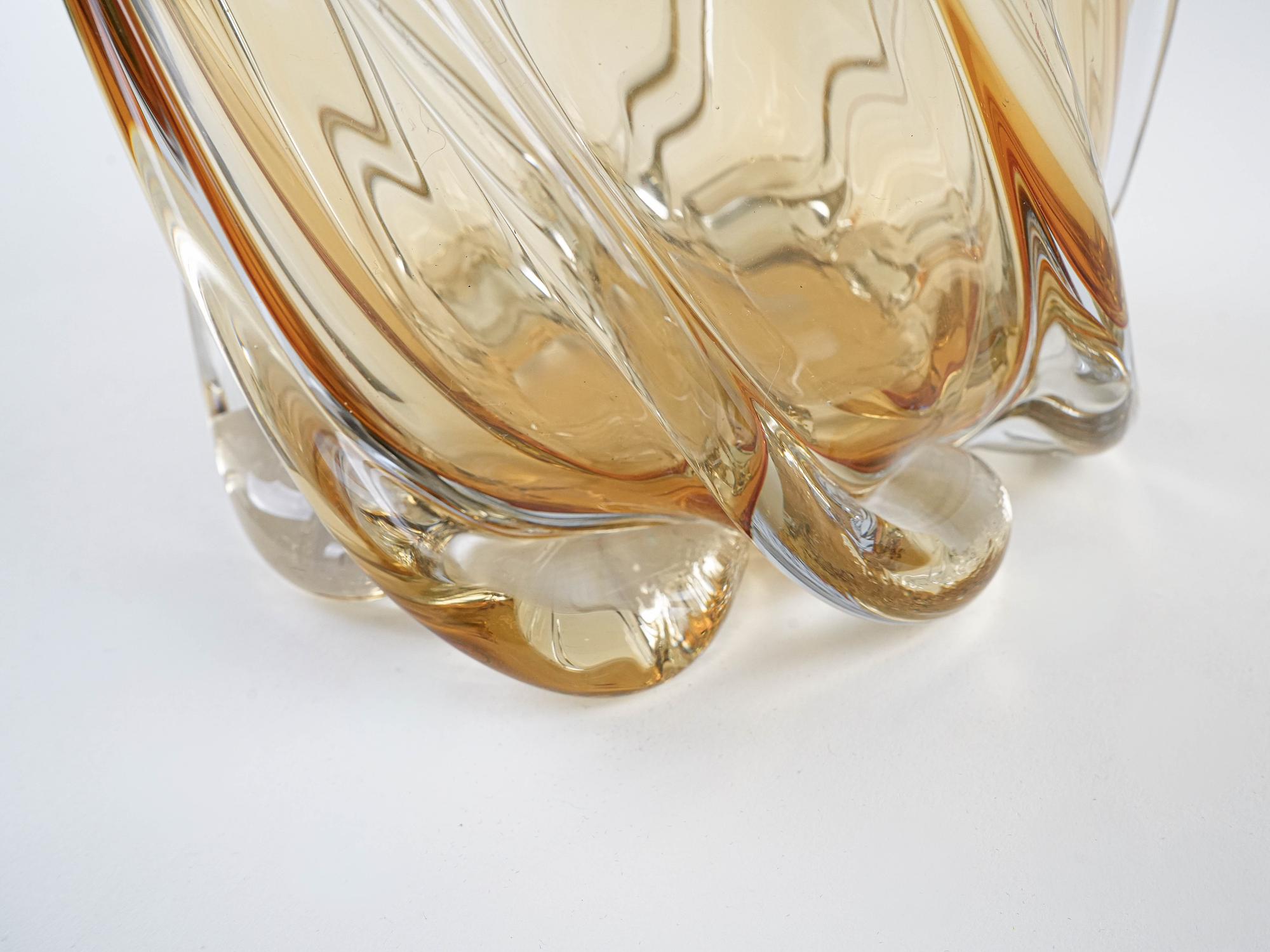 Decorative glass vase Yellow 1960s 7