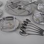 Dessert Set Stainless Steel Silver 1970s 7