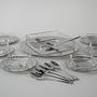 Dessert-Set Edelstahl Silber 1970er Jahre 8