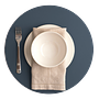 Placemat Round 100% Recycled Leather Petrol 0