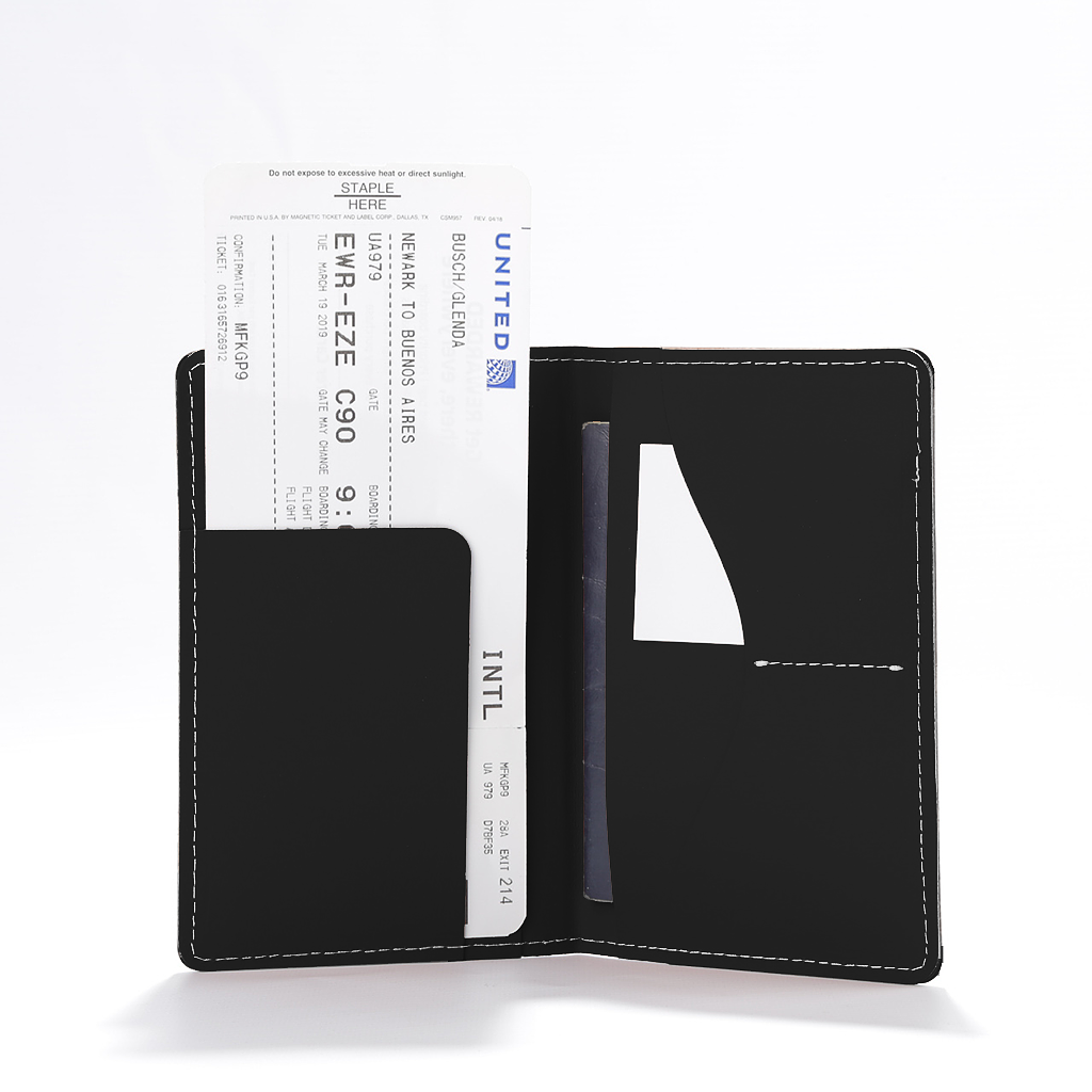 Reisepasshalter 100% Recyceltes Leder Schwarz 0