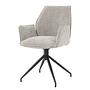 Swivel Armchair Duber Textured Fabric Light Grey 1
