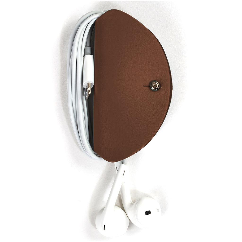 Headphone case 100% Recycled Leather Cocoa 1