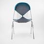 DSS Wire Chair Stackable Metal Blue 3