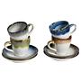4x Cascade Espresso Cups Stoneware Multicolor 1