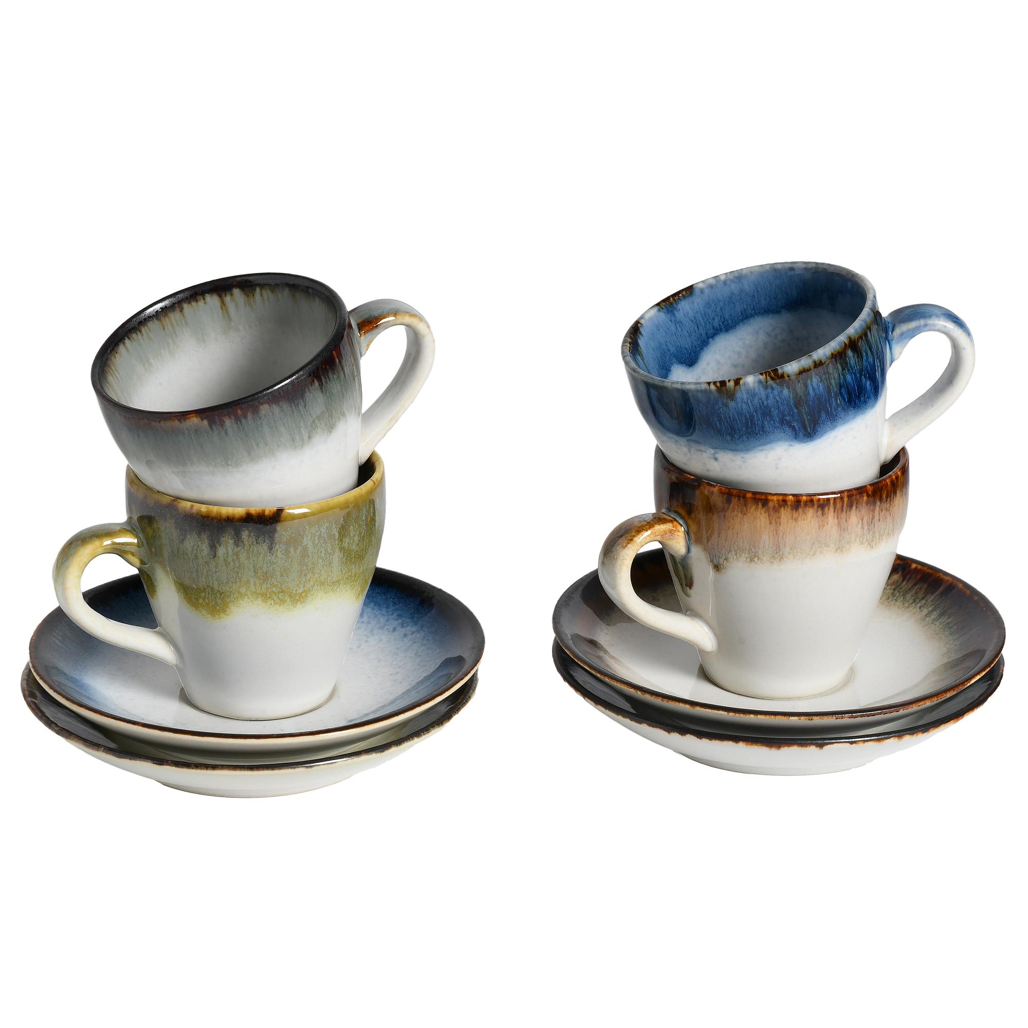 4x Cascade Espresso Cups Stoneware Multicolor 1