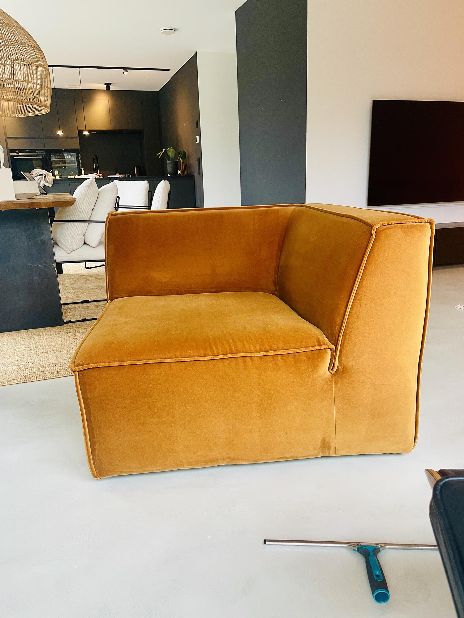 Dane 1-seater corner module Velour Matte Amber 2