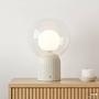 Rechargeable table lamp VISOR Glass Iron Beige 1