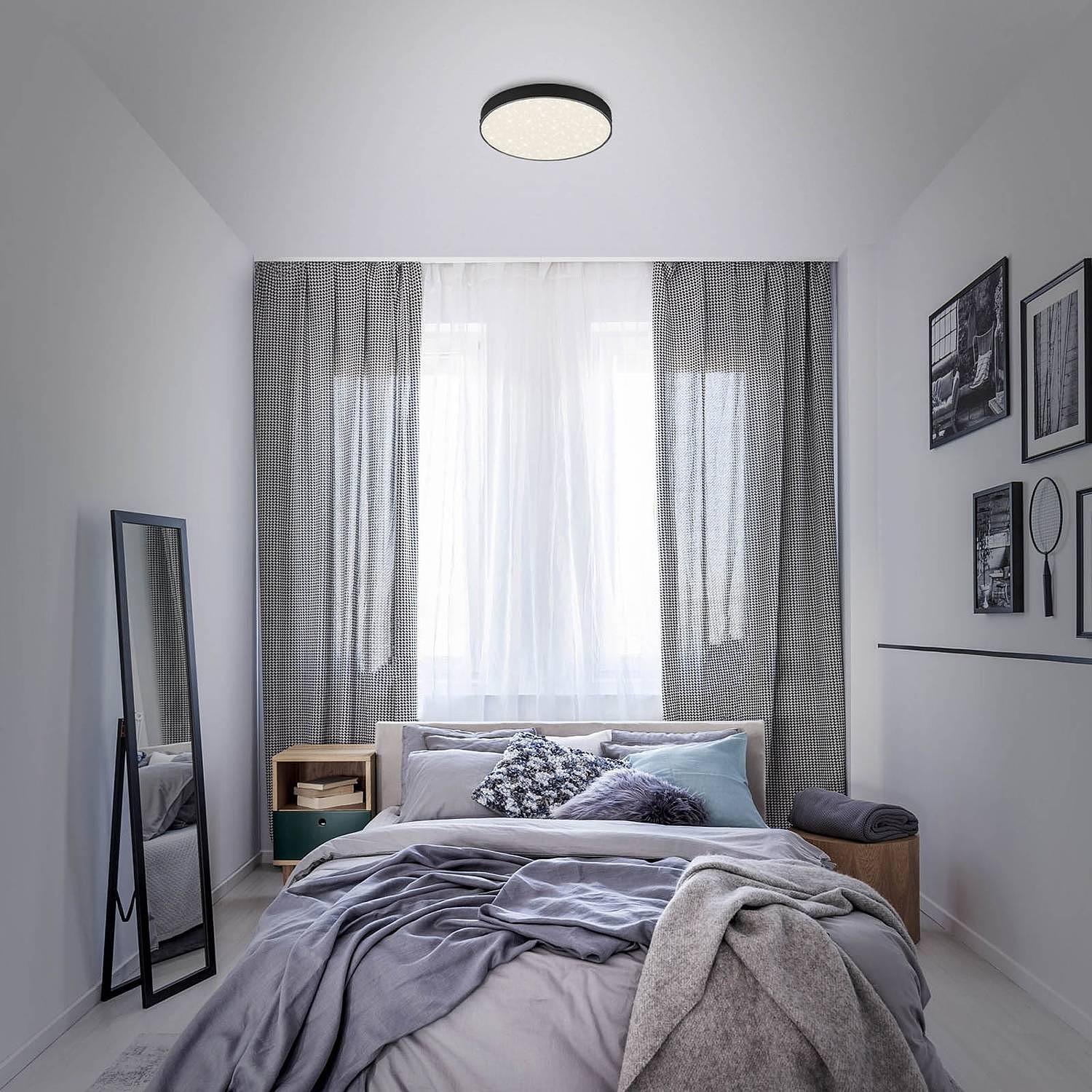 1-Flammig Flame Star LED Ceiling Light Iron Black ⌀29cm 2