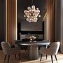 6-flame pendant lamp Udo colored glass iron black 2