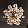 6-flame pendant lamp Udo colored glass iron black 1