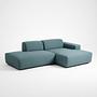 Pyllow Ecksofa Récamiere Rechts Feingewebe Taubenblau 1
