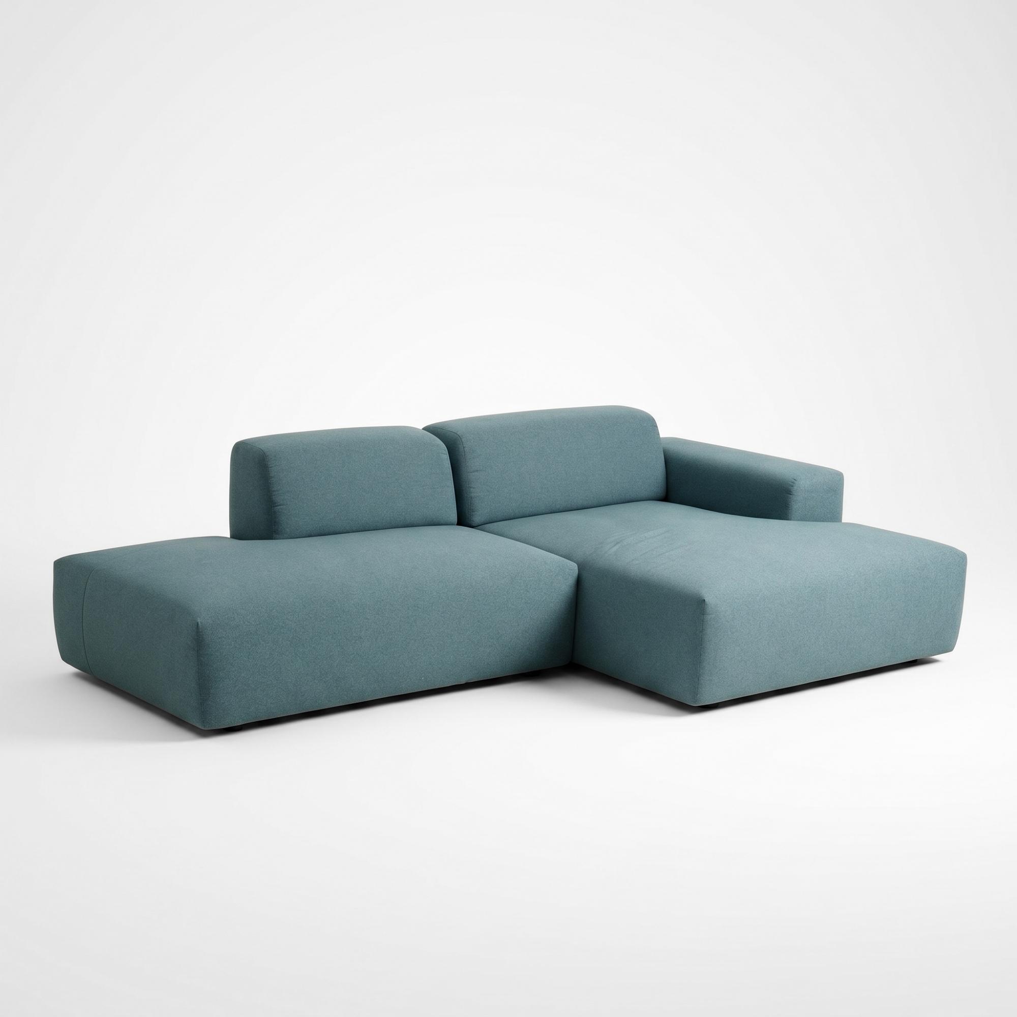 Pyllow Ecksofa Récamiere Rechts Feingewebe Taubenblau 1