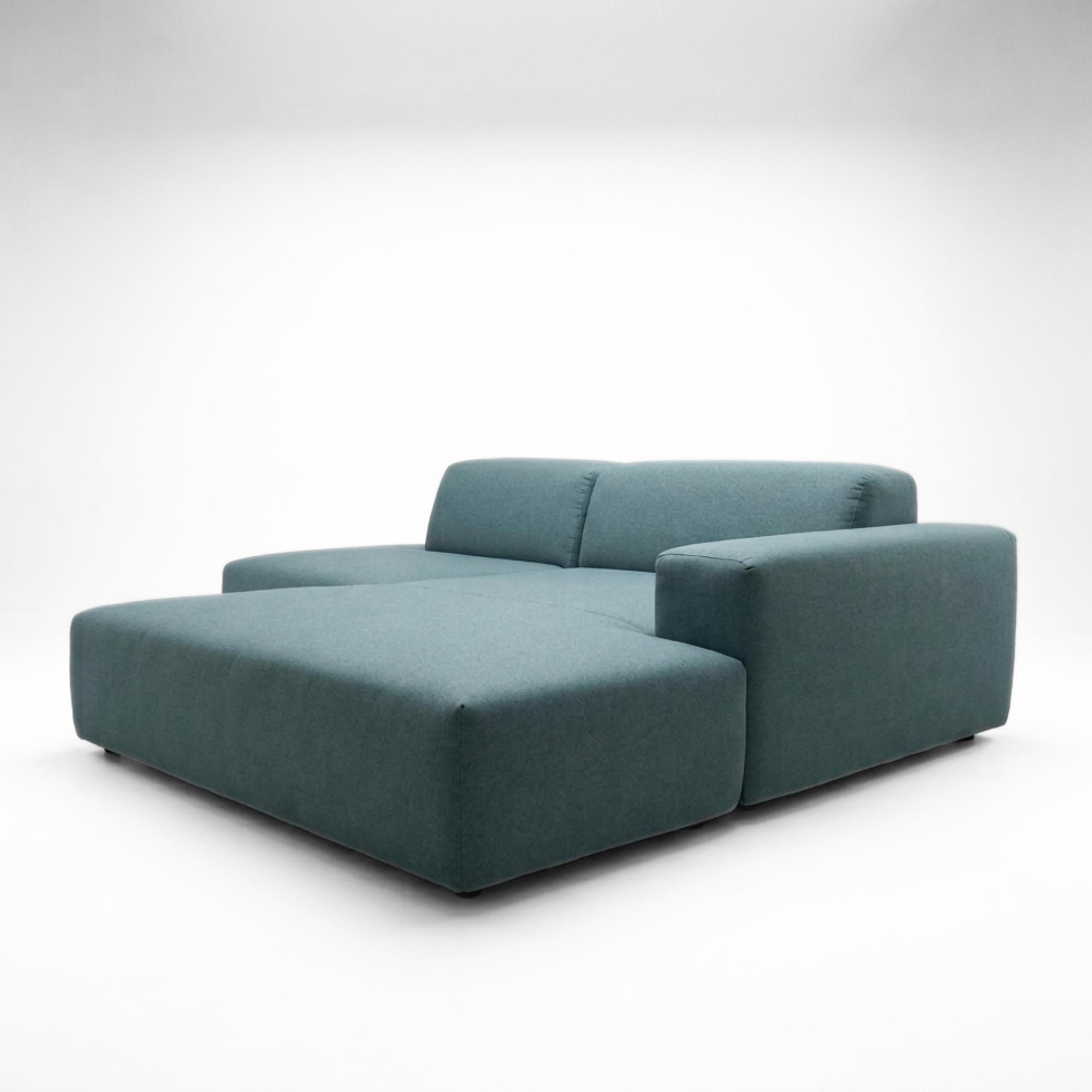 Pyllow Ecksofa Récamiere Rechts Feingewebe Taubenblau 3