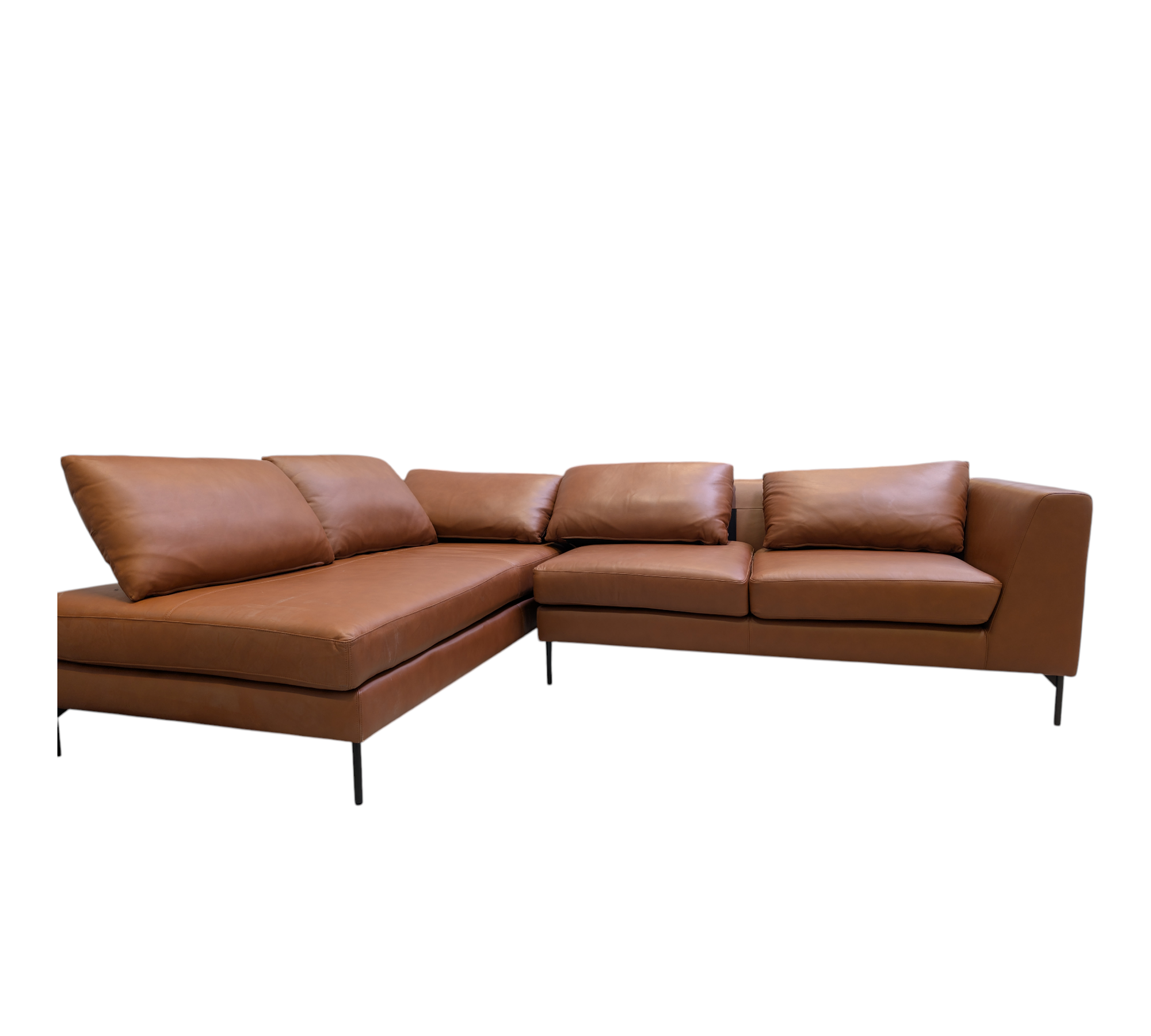 Noa Ecksofa links Soffy Cognac 3