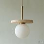 Pendant light Aluxe 1-light opal glass iron 0