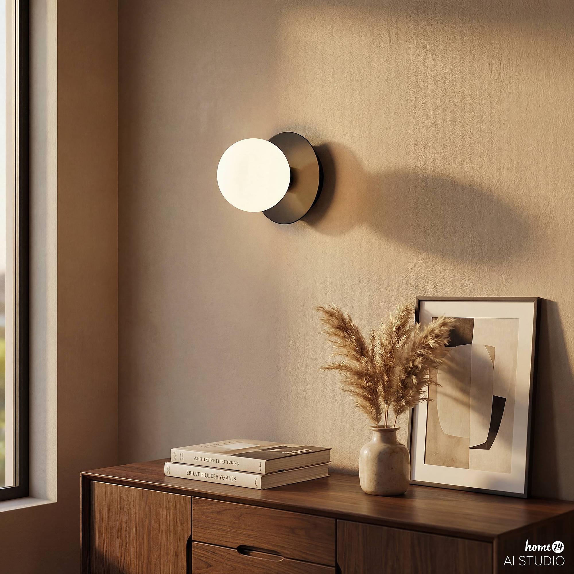 Wall lamp Valto 1-Light Iron Opal glass 2