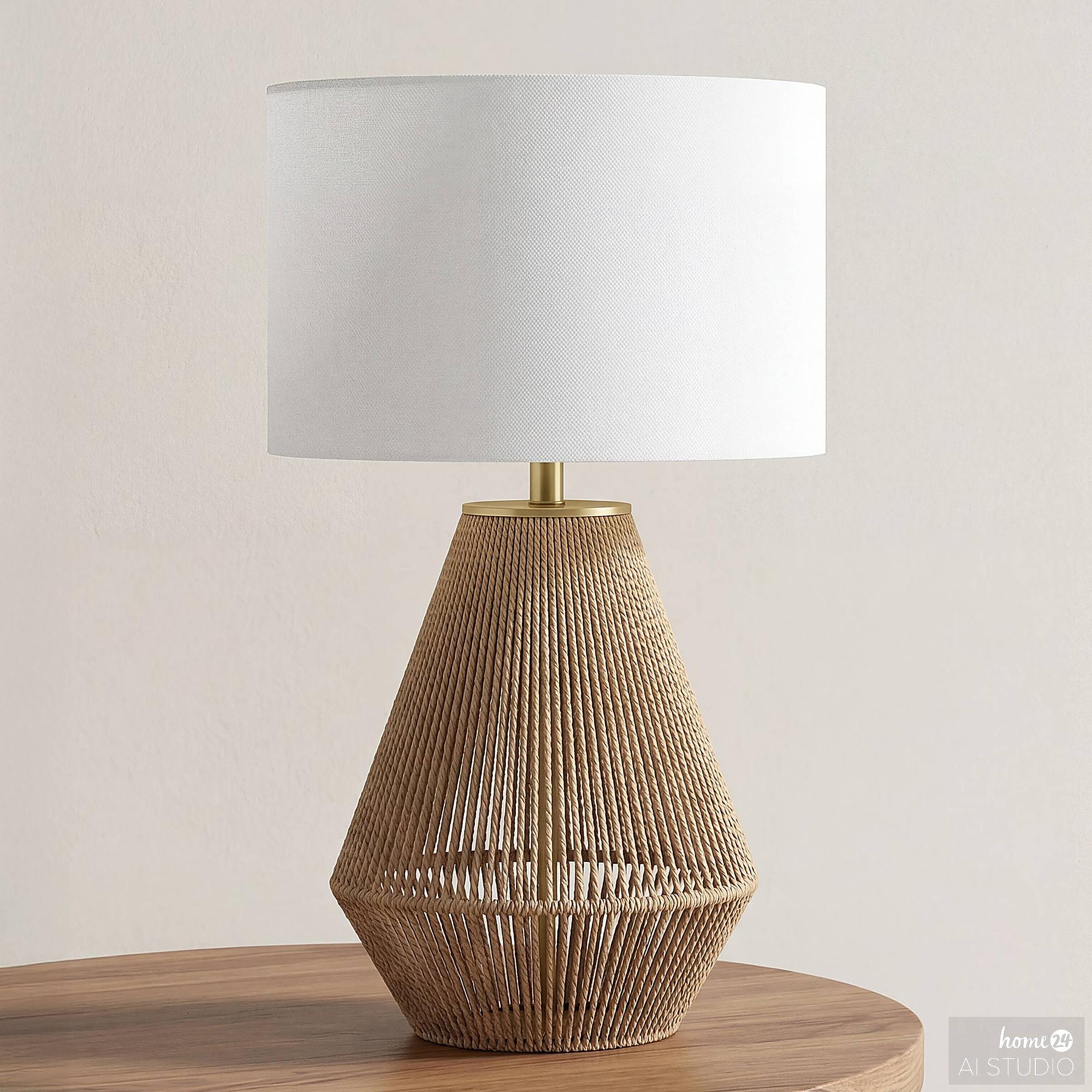 Table lamp STJAN mixed fabric White Beige 1