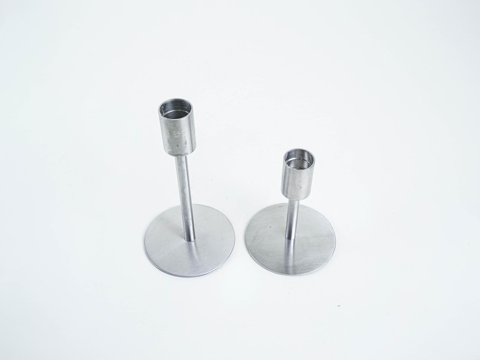 Set aus Metallkerzenständern 1970er Jahre 3