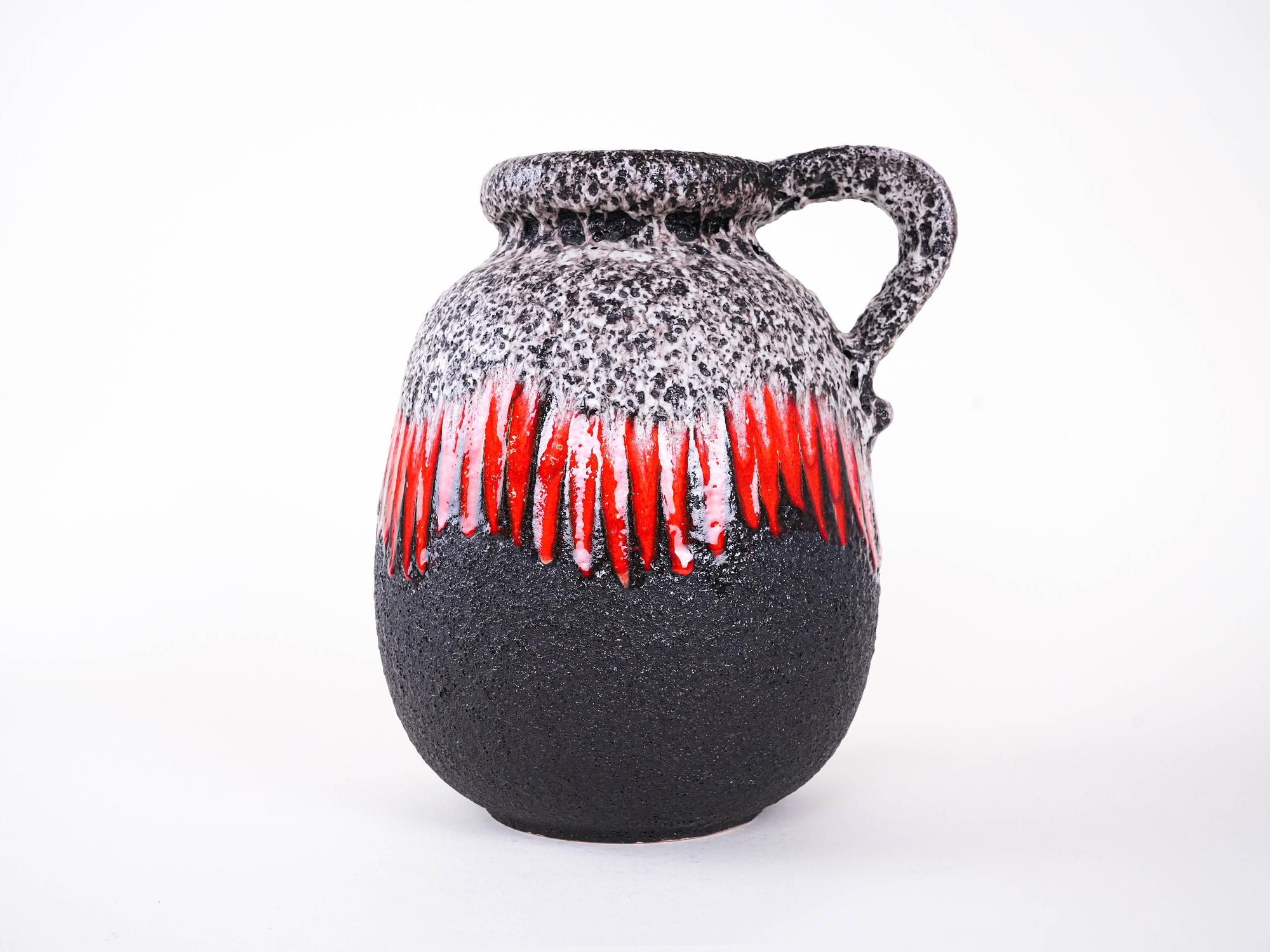 Keramikvase Fat Lava 1960er Jahre 2