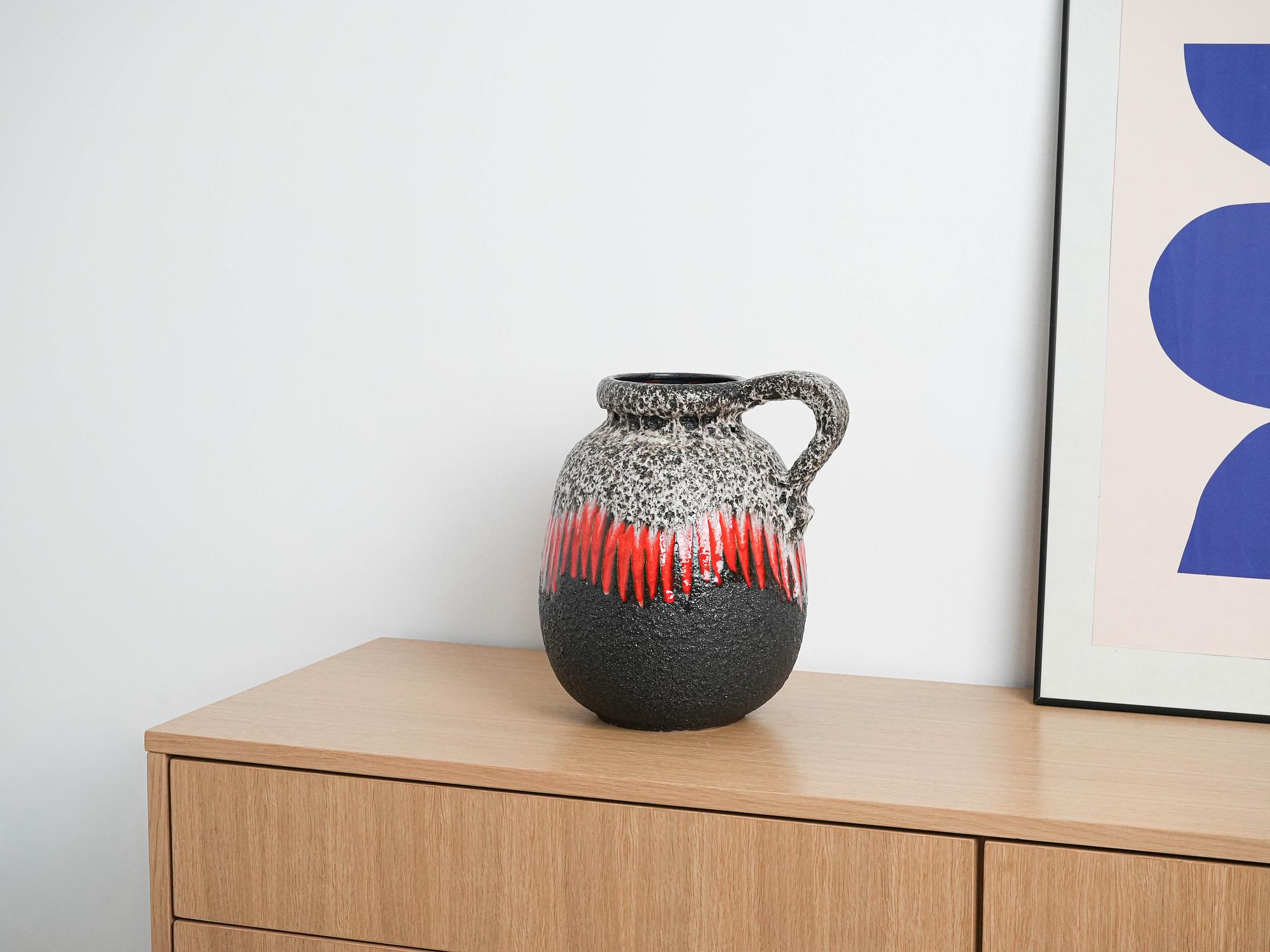 Keramikvase Fat Lava 1960er Jahre 6