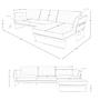 Sofa mit Récamiere rechts aus camel-farbenem Leder 6232 5