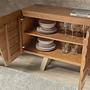 Sideboard in Nussbaum hell und poliertem Stahl 3298 4