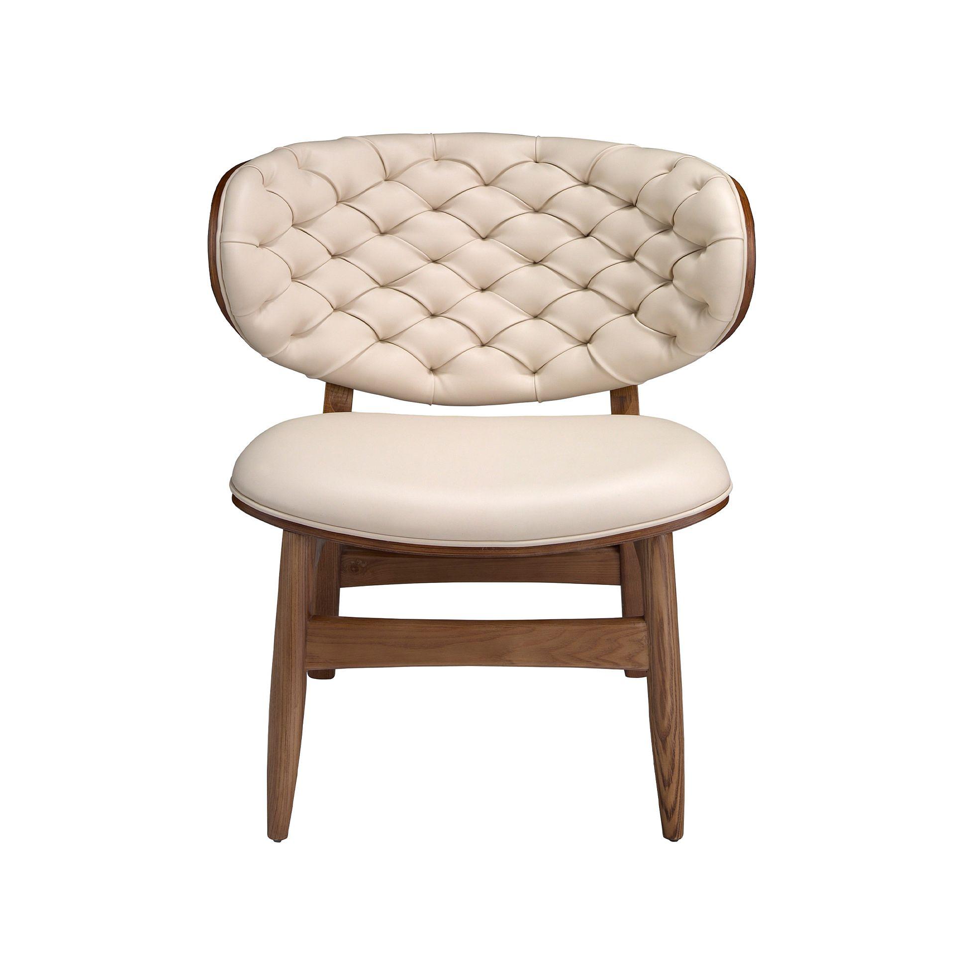 Sessel aus Kunstleder in Sand und Walnuss 5141 1