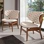 Sessel aus Kunstleder in Sand und Walnuss 5141 2