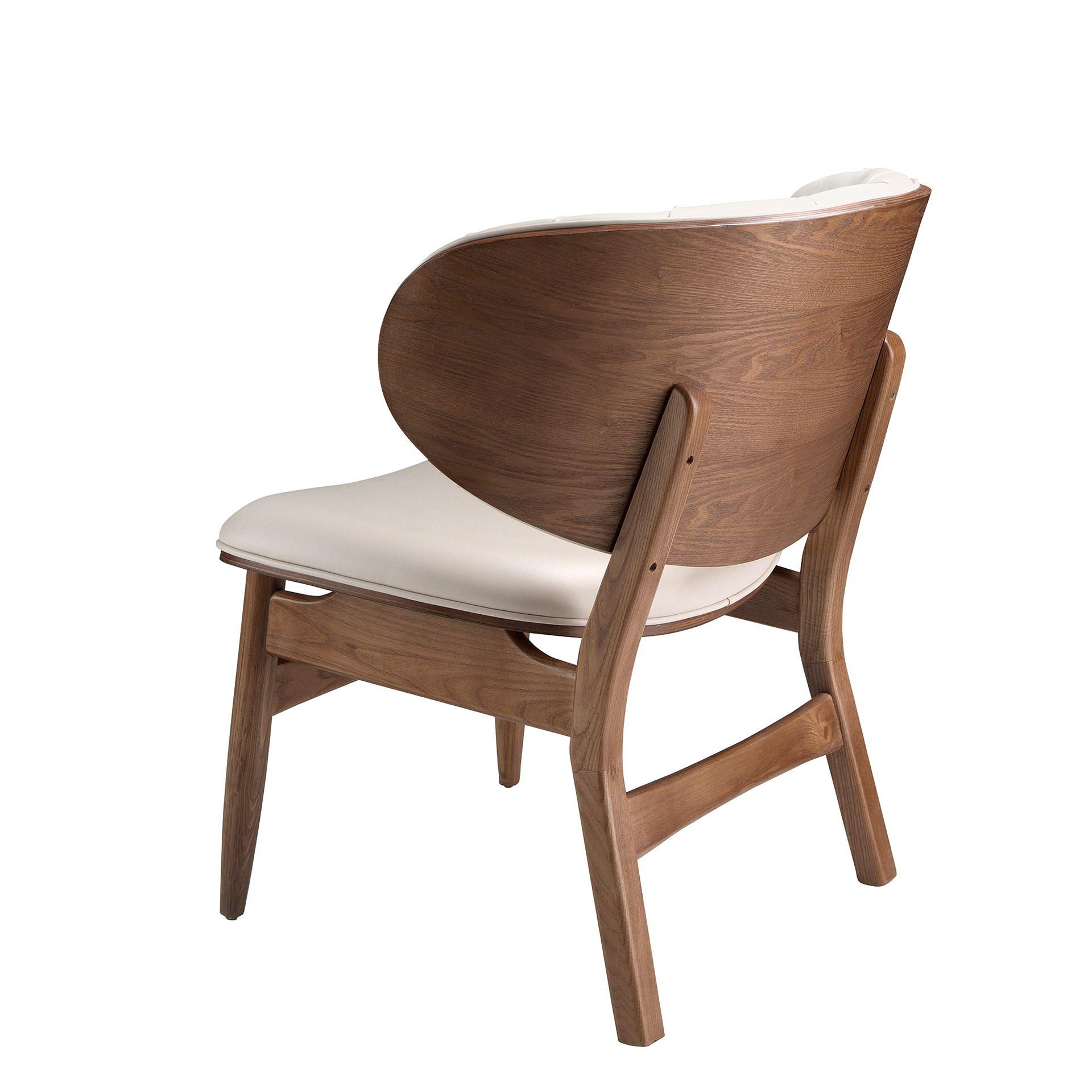 Sessel aus Kunstleder in Sand und Walnuss 5141 7