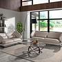 3-Sitzer Sofa in taubengrauem Leder 6146 3