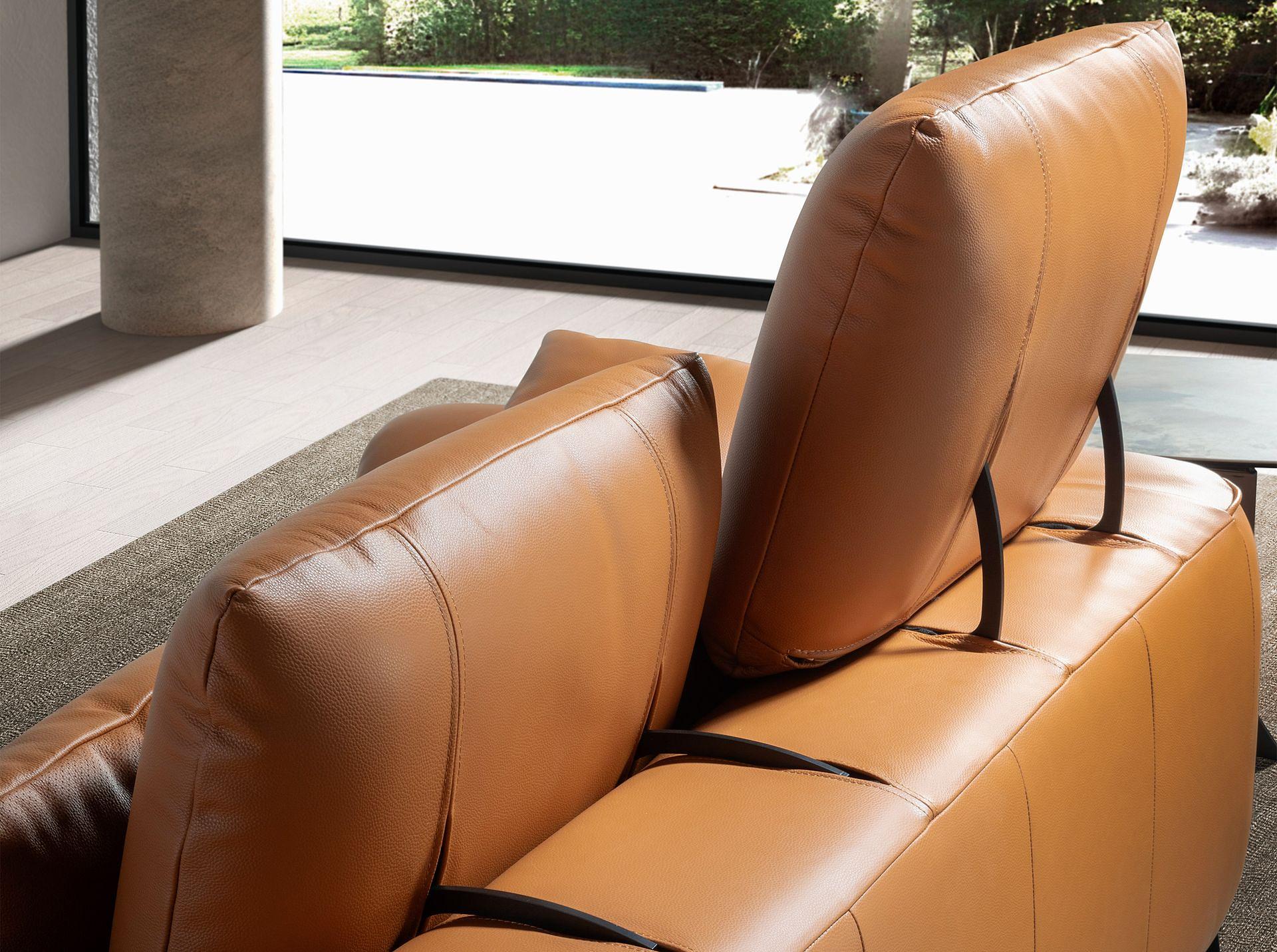 2-Sitzer Sofa braunes Leder 6207 4