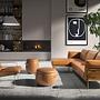 Linkes Récamiere-Sofa in kamelfarbenem Leder 6231 3