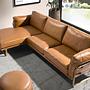 Linkes Récamiere-Sofa in kamelfarbenem Leder 6231 2