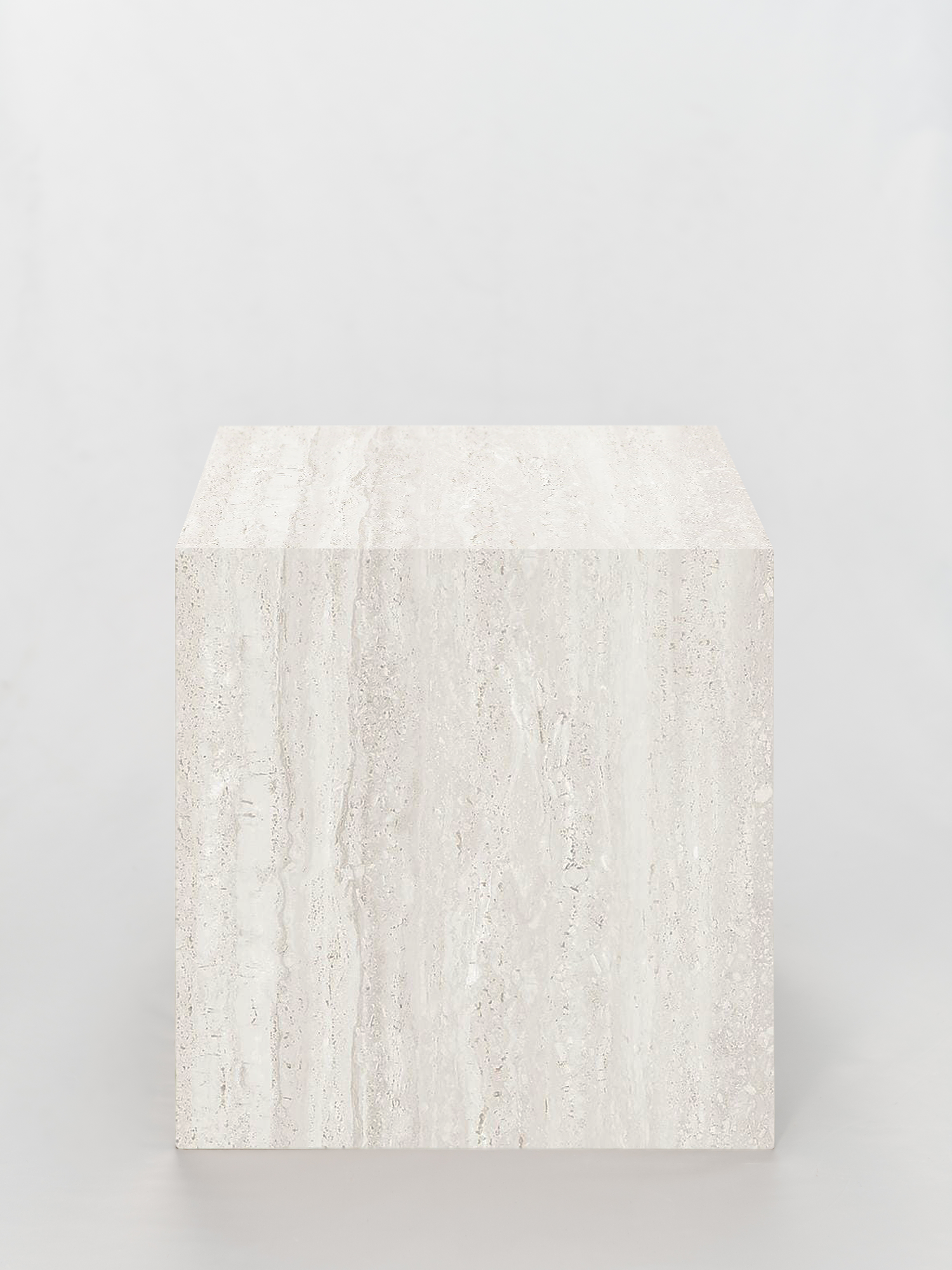Tavolino a cubo in travertino crema 4