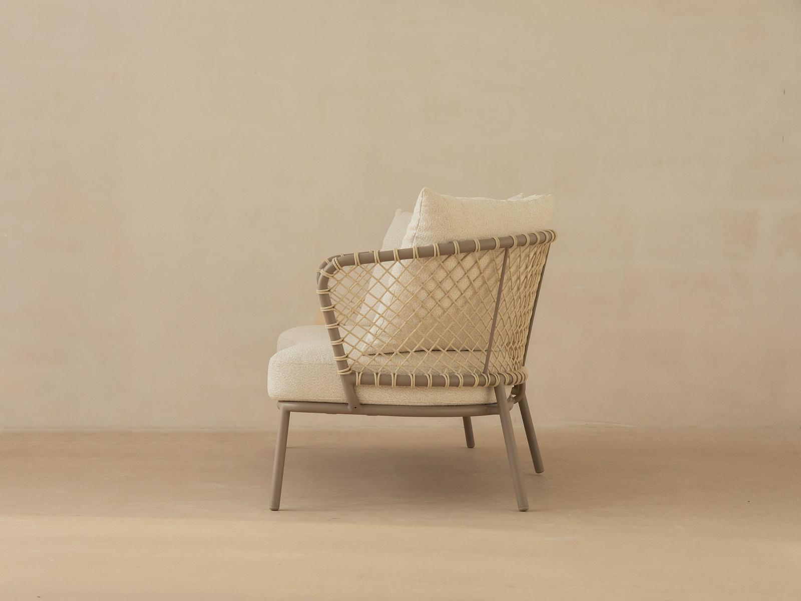 2-Sitzer Outdoor Sofa Canar Polyester Creme 2