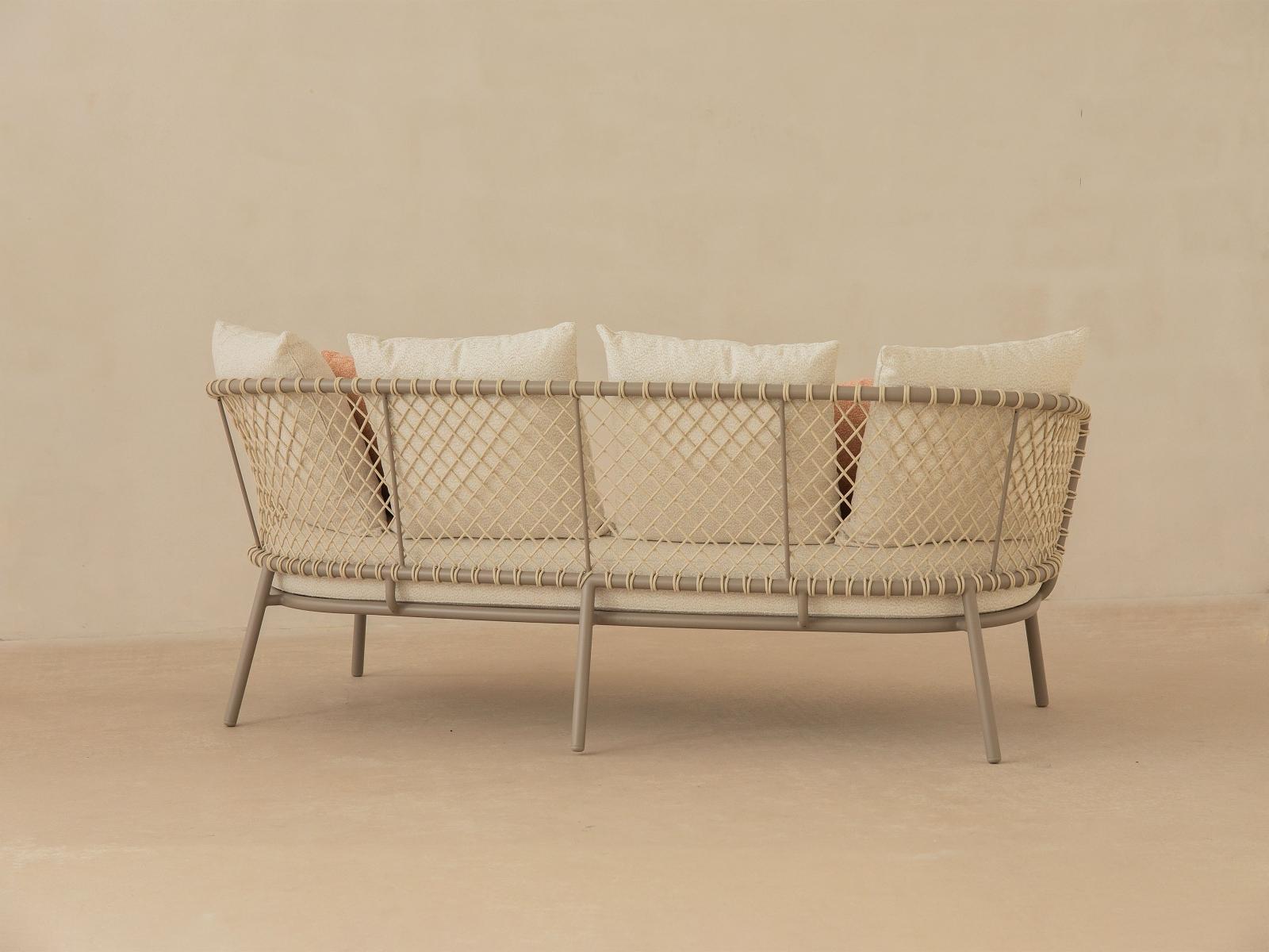 2-Seater Outdoor Sofa Canar Polyester Beige 3