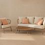 2-Seater Outdoor Sofa Canar Polyester Beige 6