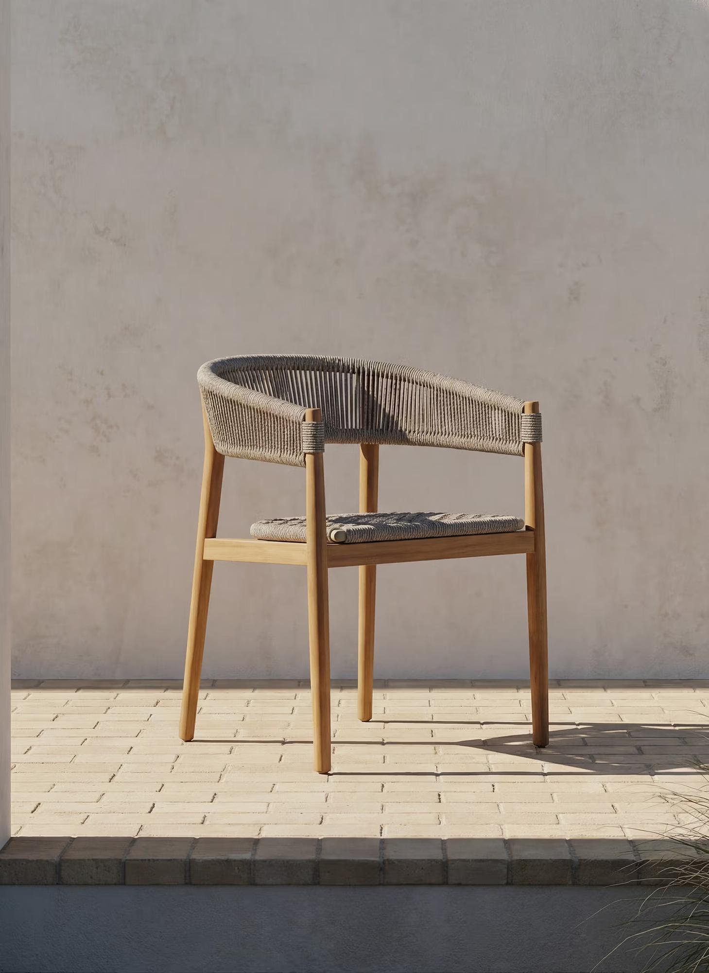 Miara Outdoor Garden Chair 1-Seater Textile Beige 60x58x76 cm 0