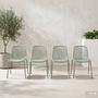 Gartenstuhl Silivi 4er Set Stahl Polypropylen Salbei 0