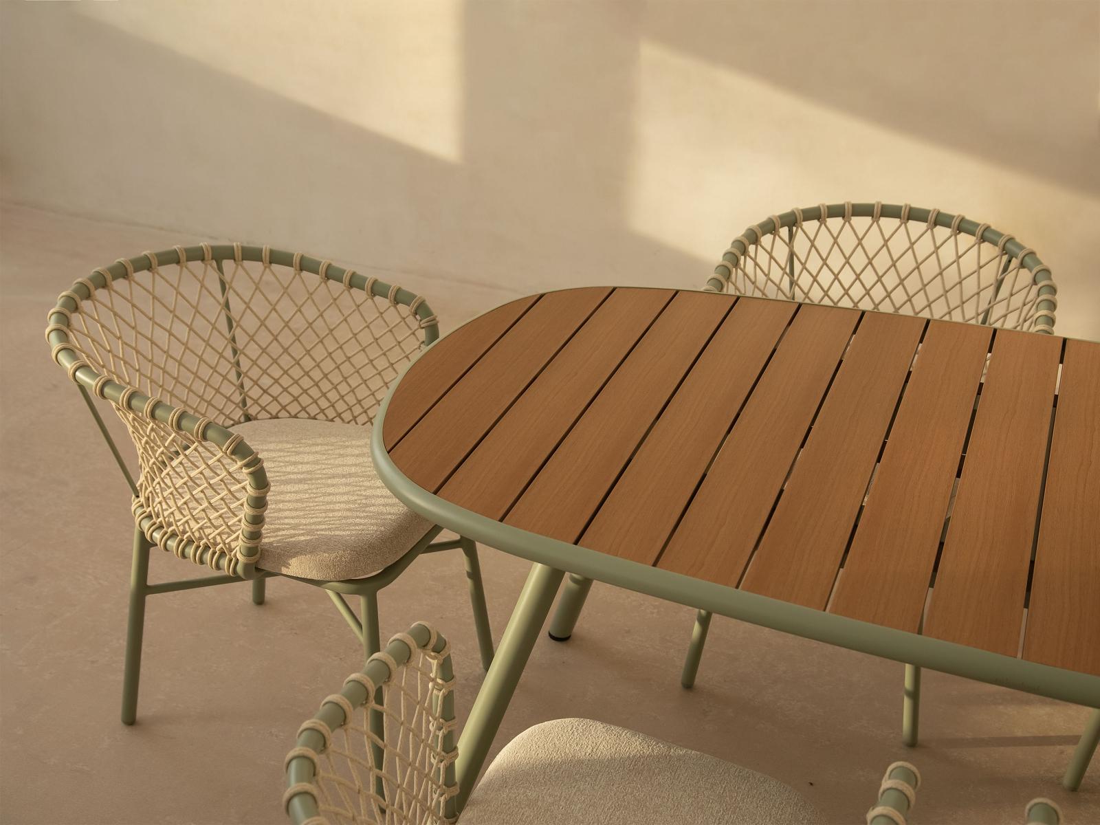 Niublau garden table 6-seater plastic aluminium 5