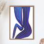 Intuitive Body Kunstdruck Blau Weiß 1