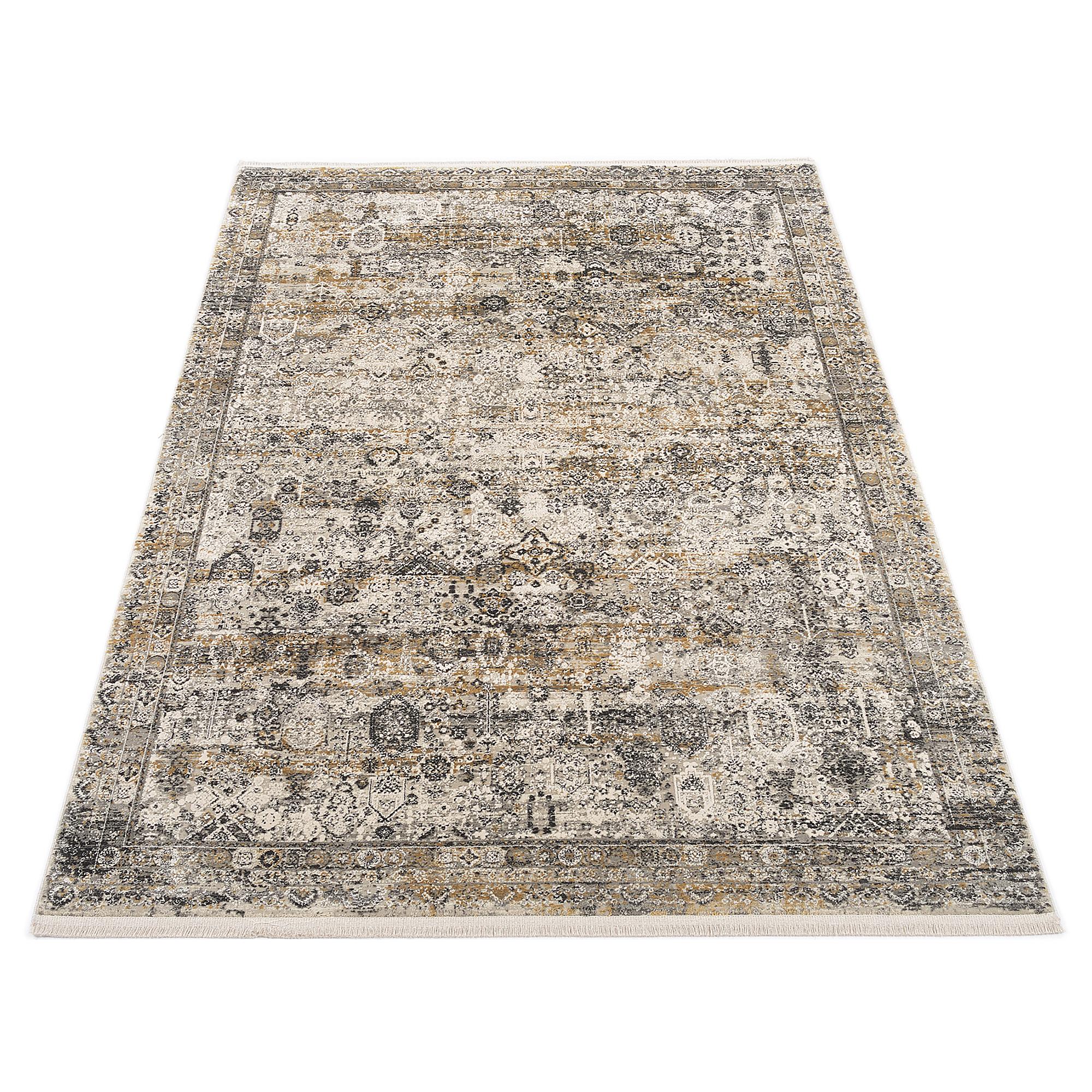 Kurzflorteppich Auroras Squisito Viskose Grau Gold 140x200cm 3