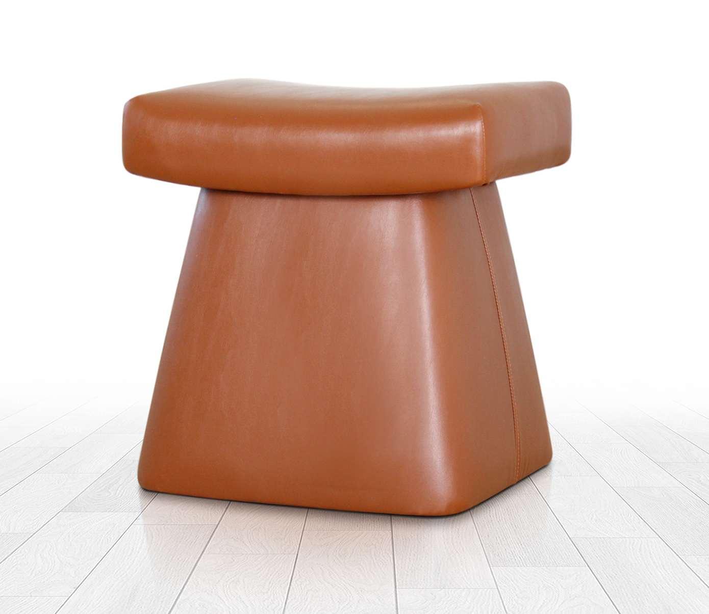 Dambert Stool Faux Leather Light Brown 4