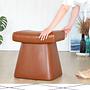 Dambert Stool Faux Leather Light Brown 2