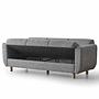 Flavia 3 Seater Sofa Bed Linen Grey 8