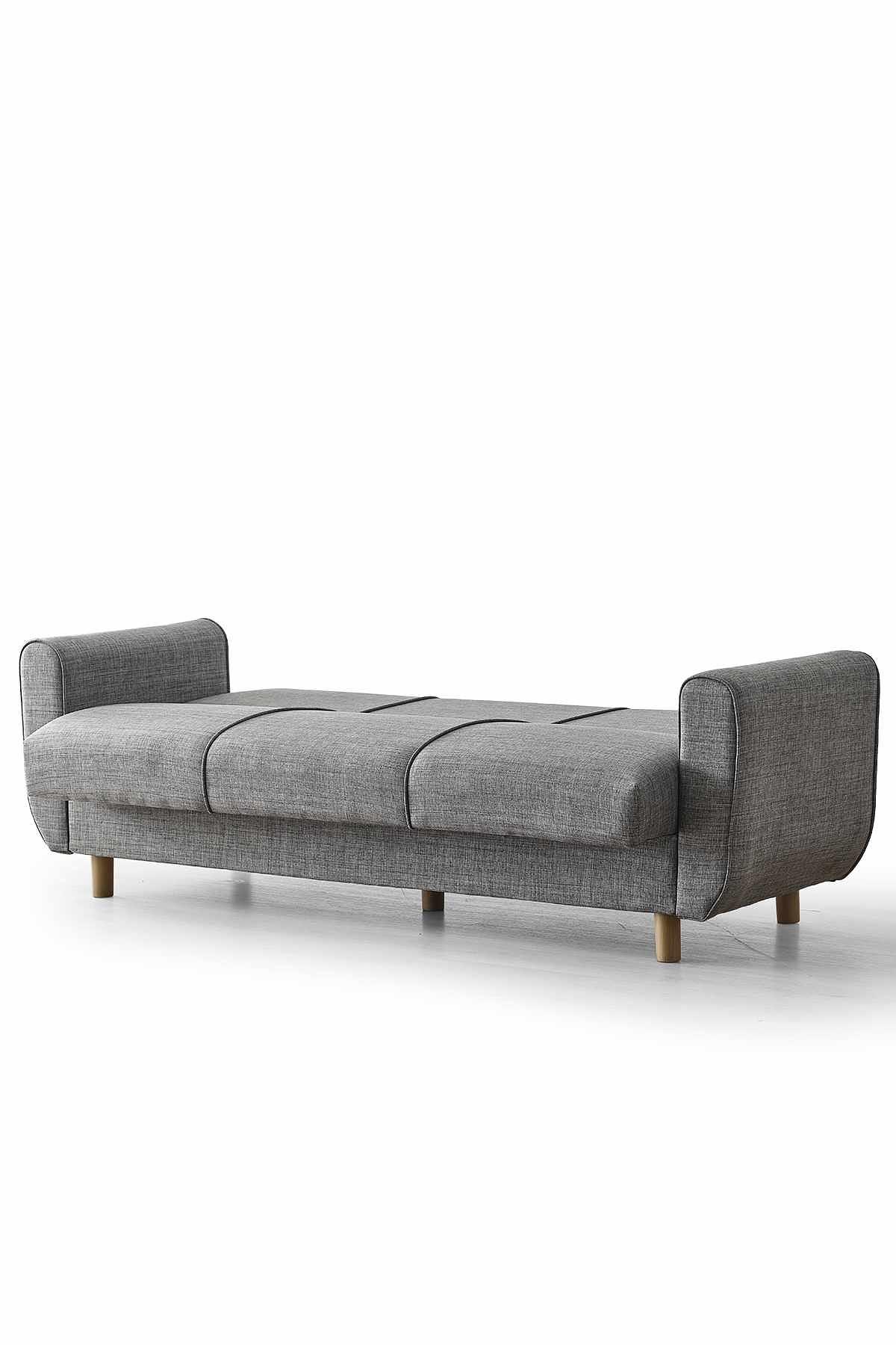 Flavia 3 Sitzer Schlafsofa Leinen Grau 9